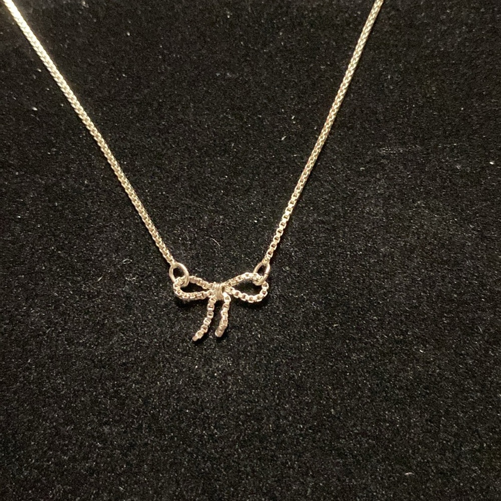 Maurice’s Elegant Silver Tone Necklace with Bow Pendant - Picture 10 of 11